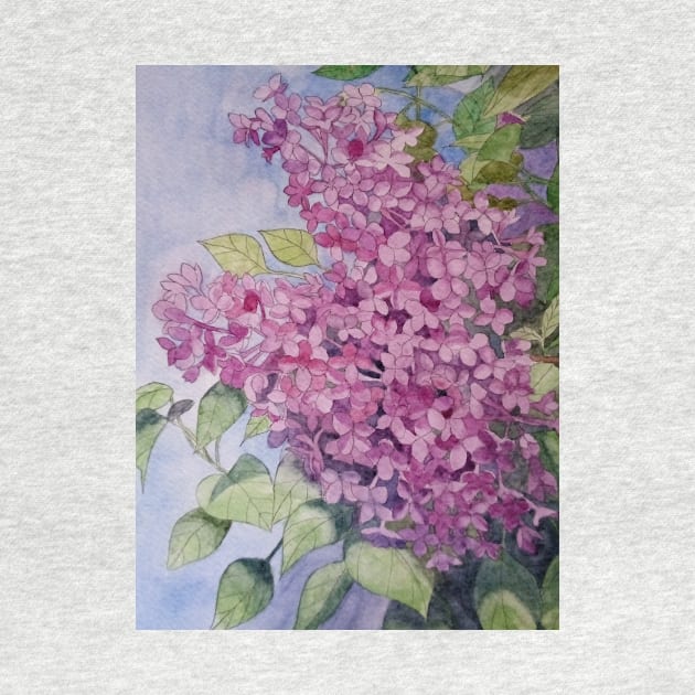 Lilacs watercolour painting by esvb